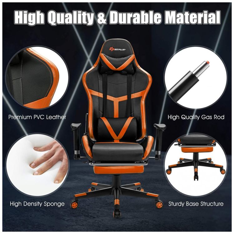 Cadeira-Gamer-Ergonomica-em-Couro-Sintetico-com-Apoio-para-foto-4