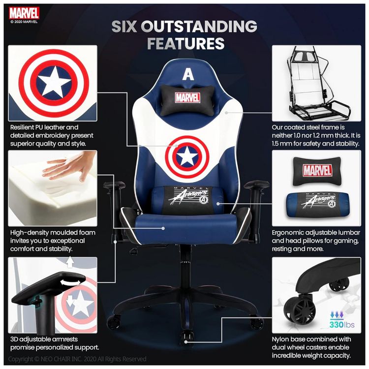 Cadeira-Gamer-Ergonomica-Reclinavel-com-Apoio-para-Lombar-foto-2