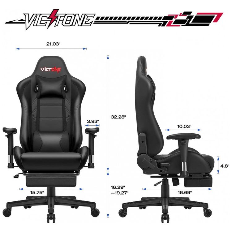 Cadeira-Gamer-Ergonomica-com-Apoio-para-Cabeca-e-Lombar-foto-2