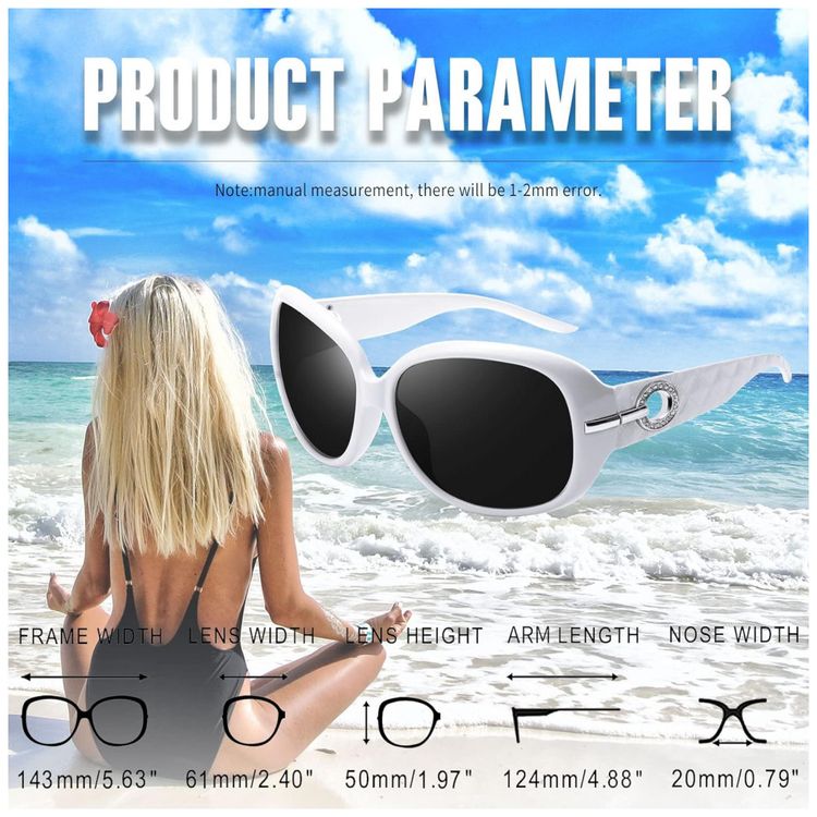 Oculos-de-Sol-Feminino-com-Protecao-UV-Joopin-A11-Branco-e-foto-3