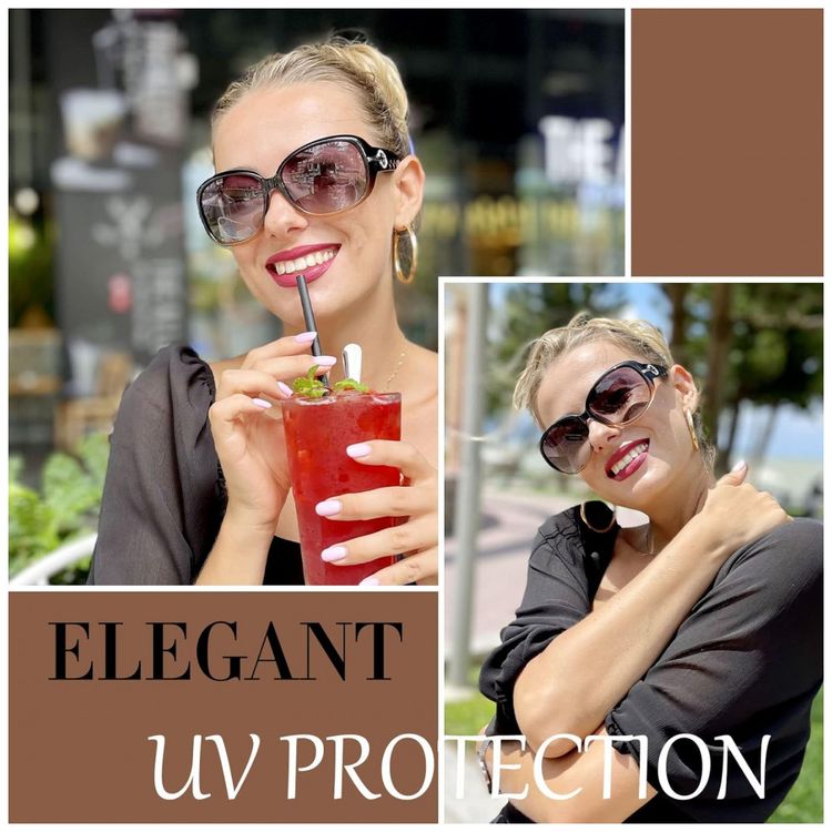 Oculos-de-Sol-Feminino-com-Protecao-UV-Joopin-A18-Marrom-foto-1