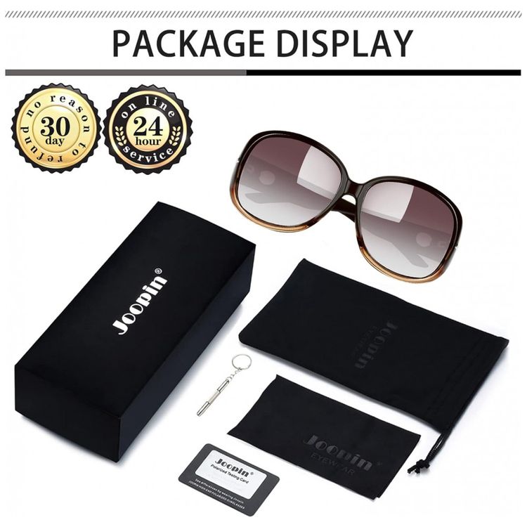 Oculos-de-Sol-Feminino-com-Protecao-UV-Joopin-A18-Marrom-foto-4