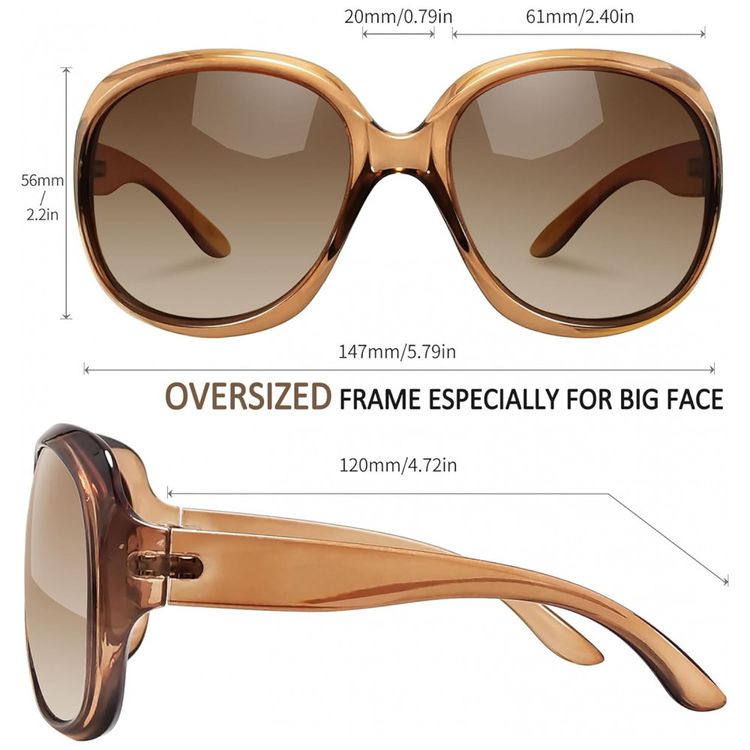 Oculos-de-Sol-Feminino-com-Protecao-UV-Joopin-B04-Marrom-foto-2
