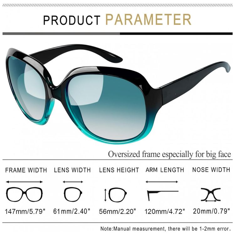 Oculos-de-Sol-Feminino-com-Protecao-UV-Joopin-B07-Verde-foto-3