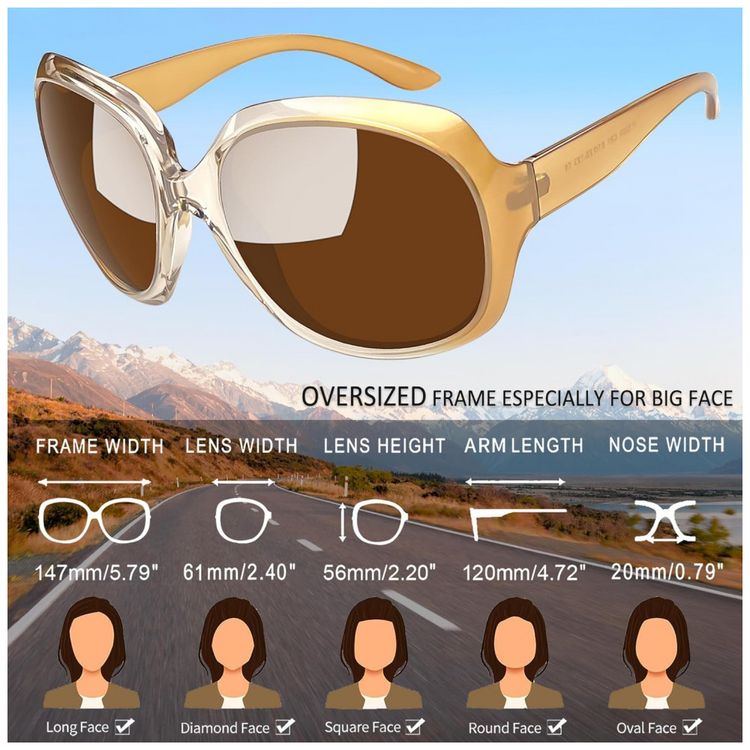 Oculos-de-Sol-Feminino-com-Protecao-UV-Joopin-B08-Marrom-foto-2