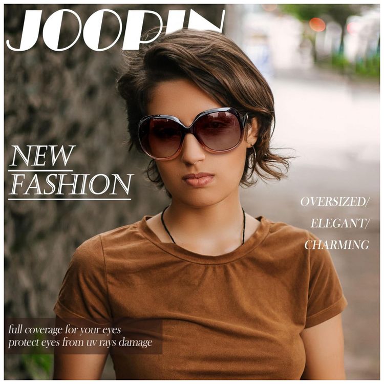 Oculos-de-Sol-Feminino-com-Protecao-UV-Joopin-B13-Marrom-foto-1