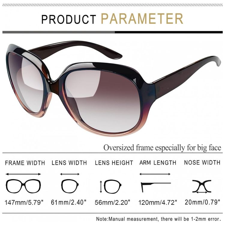 Oculos-de-Sol-Feminino-com-Protecao-UV-Joopin-B13-Marrom-foto-3