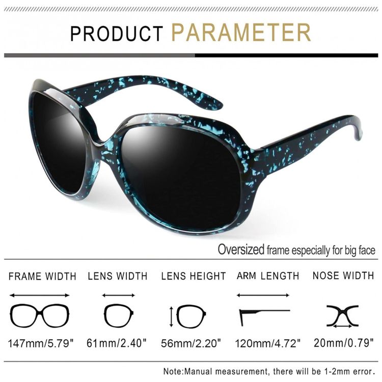 Oculos-de-Sol-Feminino-com-Protecao-UV-Joopin-B19-Azul-foto-3
