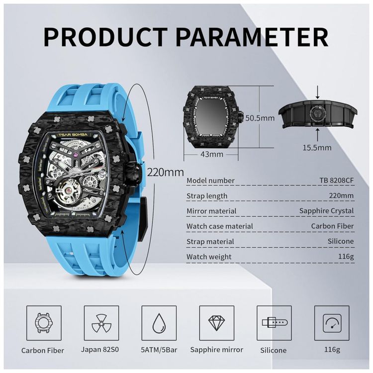 Relogio-Masculino-Automatico-Mecanico-a-Prova-dAgua-50M-foto-5
