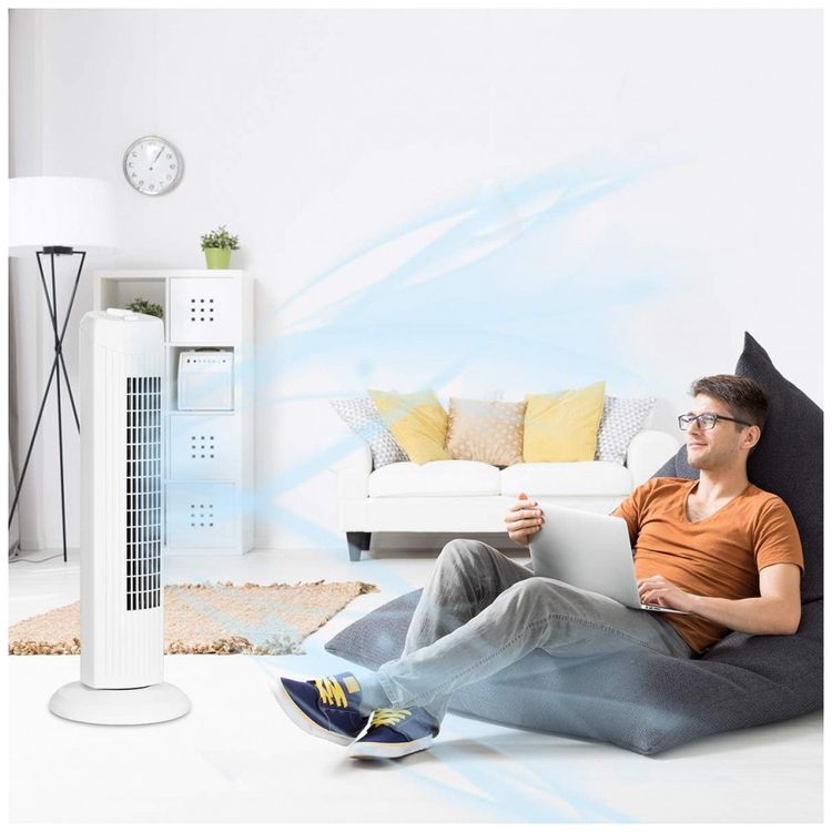 Ventilador-de-Torre-Oscilante-Silencioso-com-3-Velocidades-e-foto-1