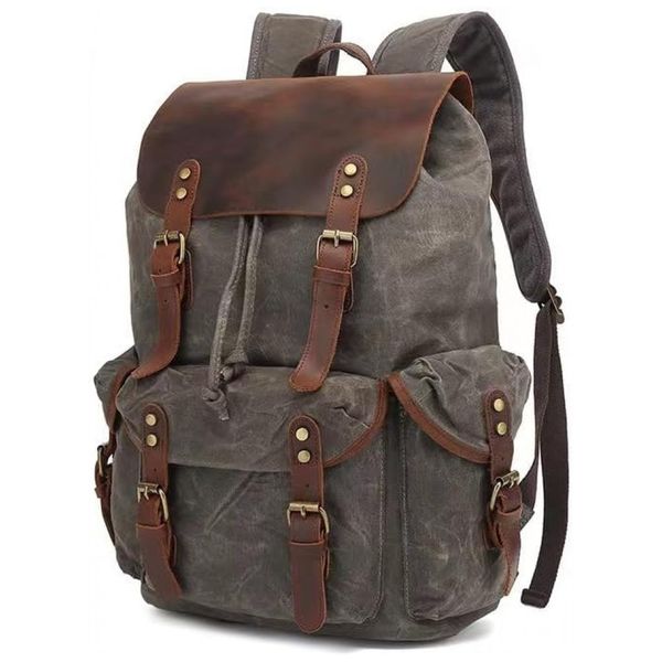 Mochila-de-Lona-Encerada-e-Couro-para-Laptop-Lmagice-Cinza-foto-0