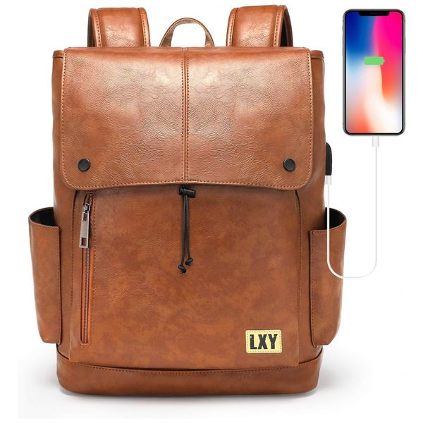 Mochila-Unissex-de-Couro-Sintetico-para-Laptop-e-Porta-foto-0