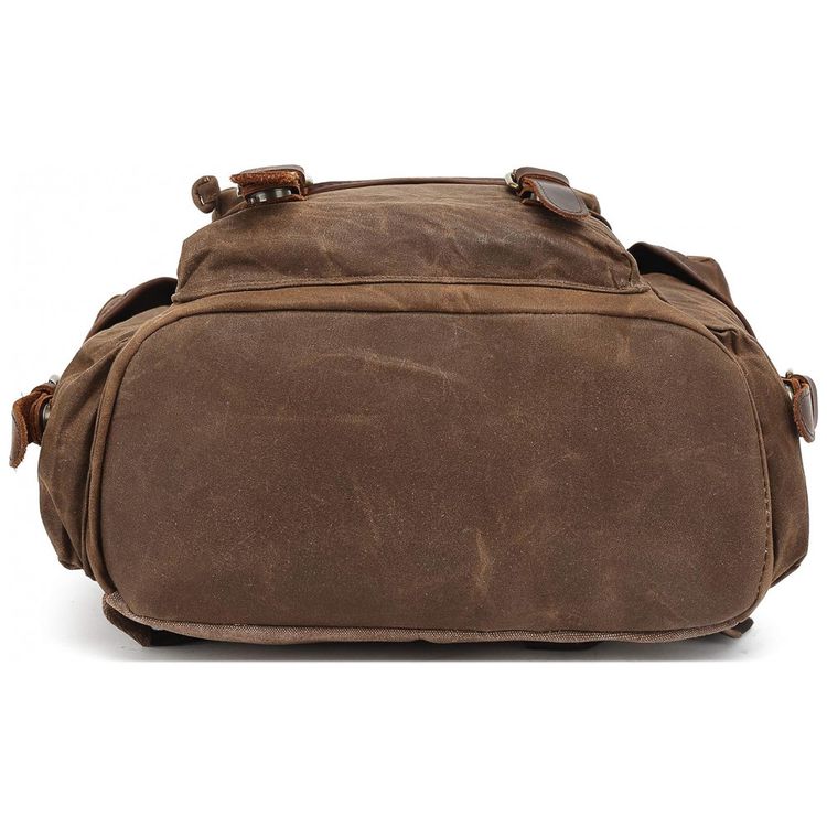 Mochila-de-Lona-Encerada-e-Couro-para-Laptop-Lmagice-Verde-foto-4