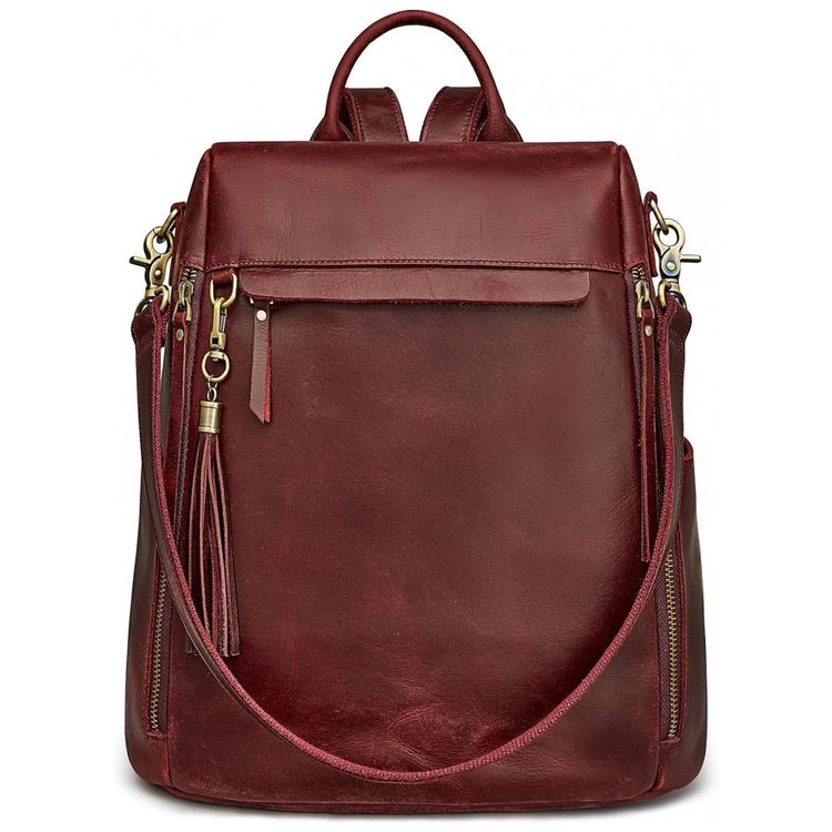 Mochila-Feminina-de-Couro-Vintage-S-ZONE-Vermelha-foto-0