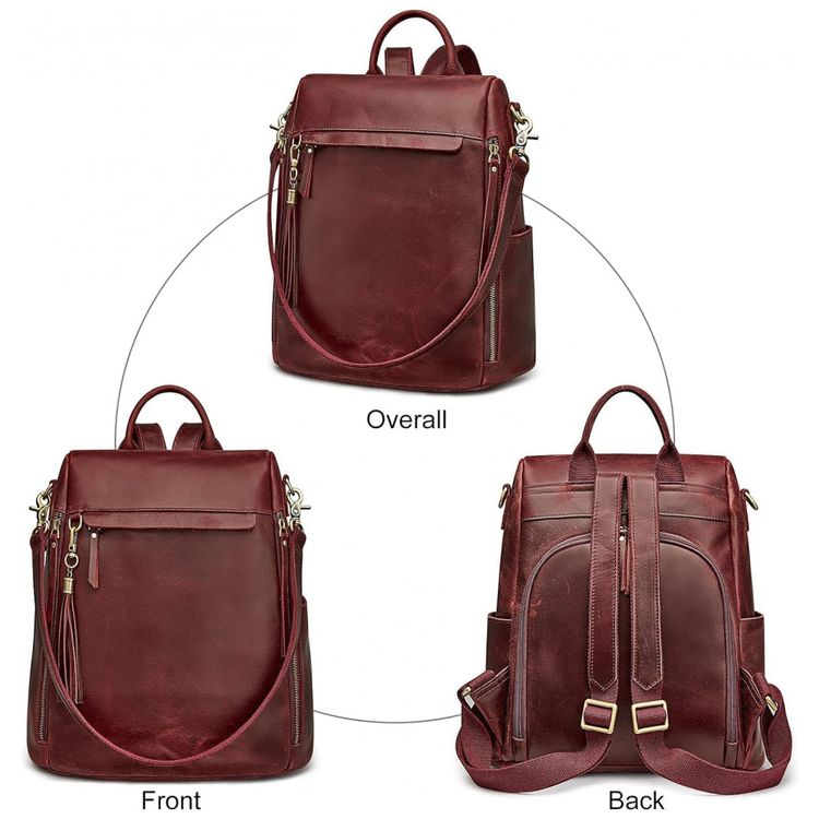 Mochila-Feminina-de-Couro-Vintage-S-ZONE-Vermelha-foto-5