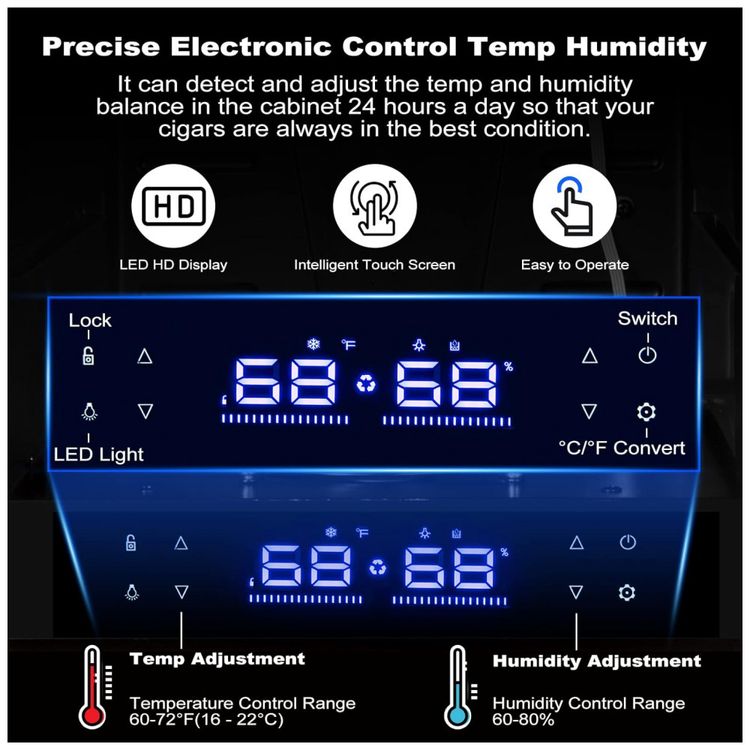 Umidor-Eletrico-para-Charutos-48L-com-Prateleiras-e-foto-3