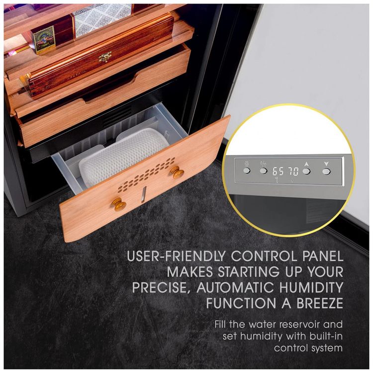 Umidor-Eletrico-para-Charutos-400-Unidades-com-Prateleiras-e-foto-2