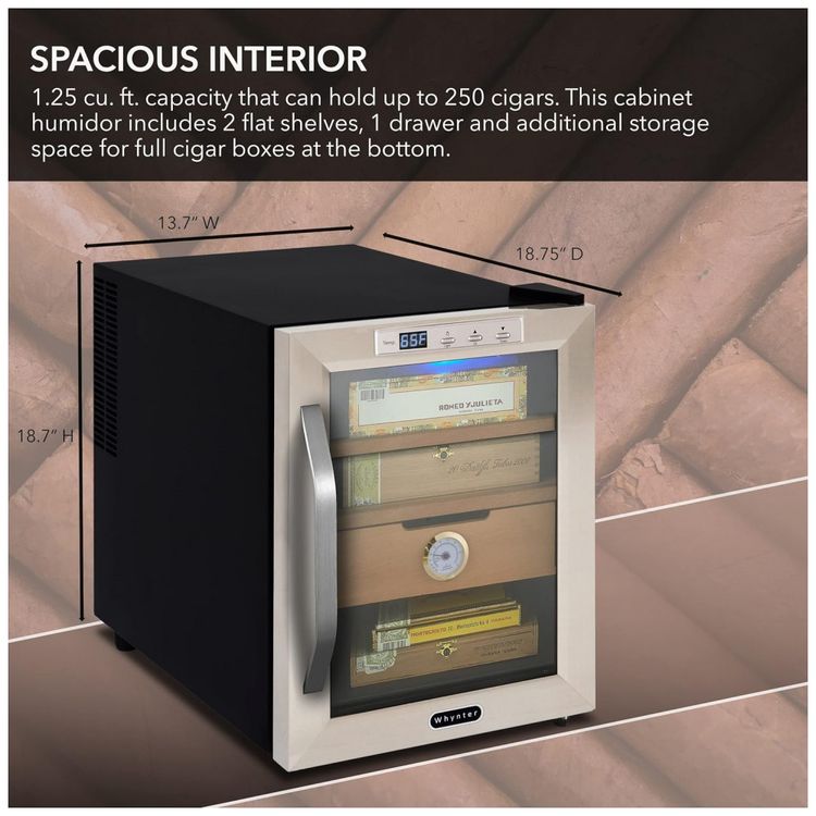 Umidor-Eletrico-para-Charutos-250-Unidades-com-Prateleiras-e-foto-3