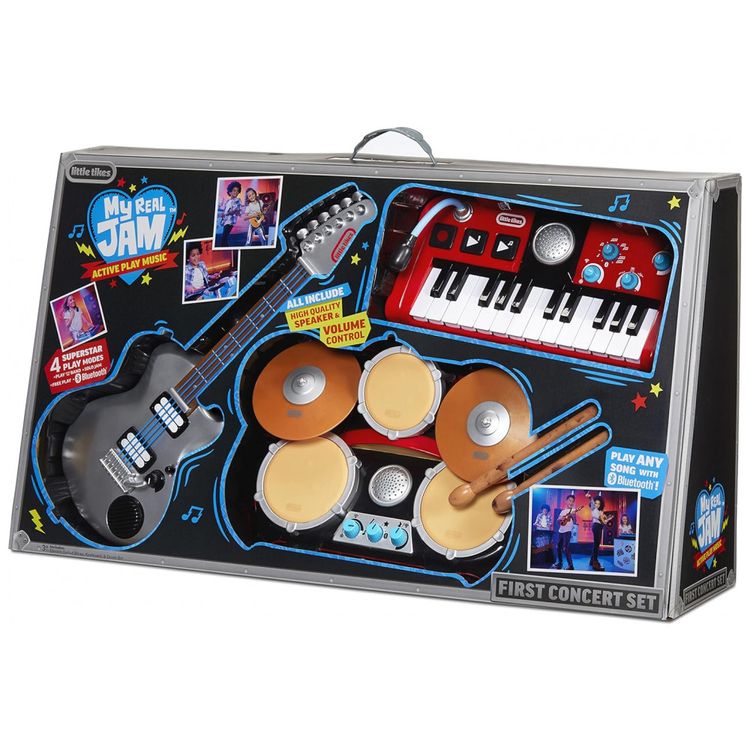 Kit-de-Instrumentos-Musicais-com-Guitarra-Eletroca-Bateria-foto-4