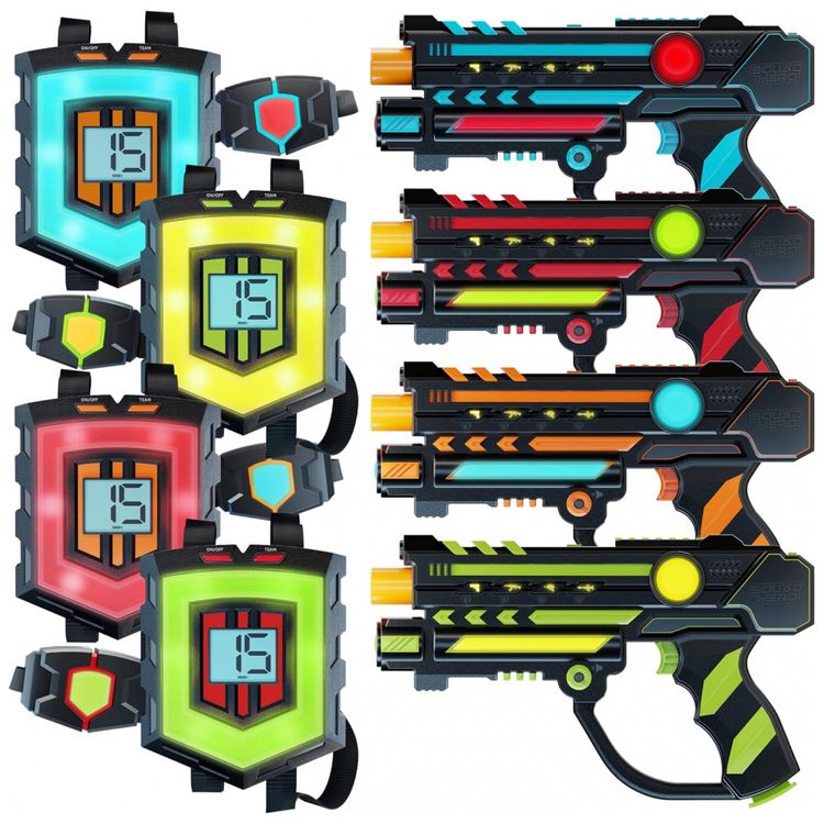 4-Pistolas-a-Laser-Recarregaveis-com-Cintos-Sensores-LCDs-foto-5