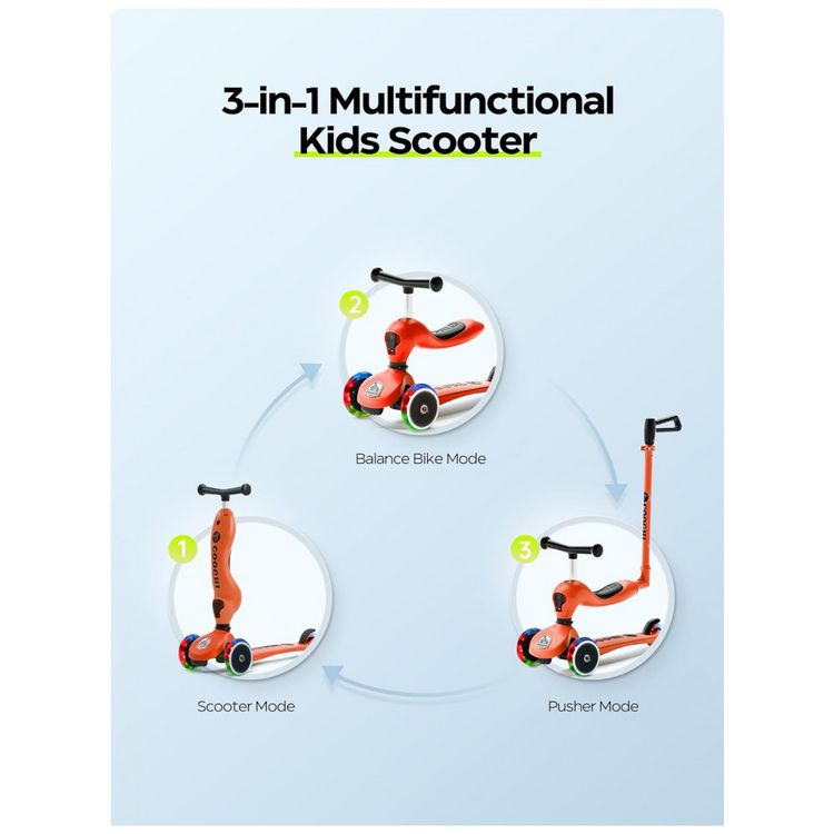 Scooter-Infantil-3-em-1-com-Rodas-Iluminadas-Assento-e-foto-1
