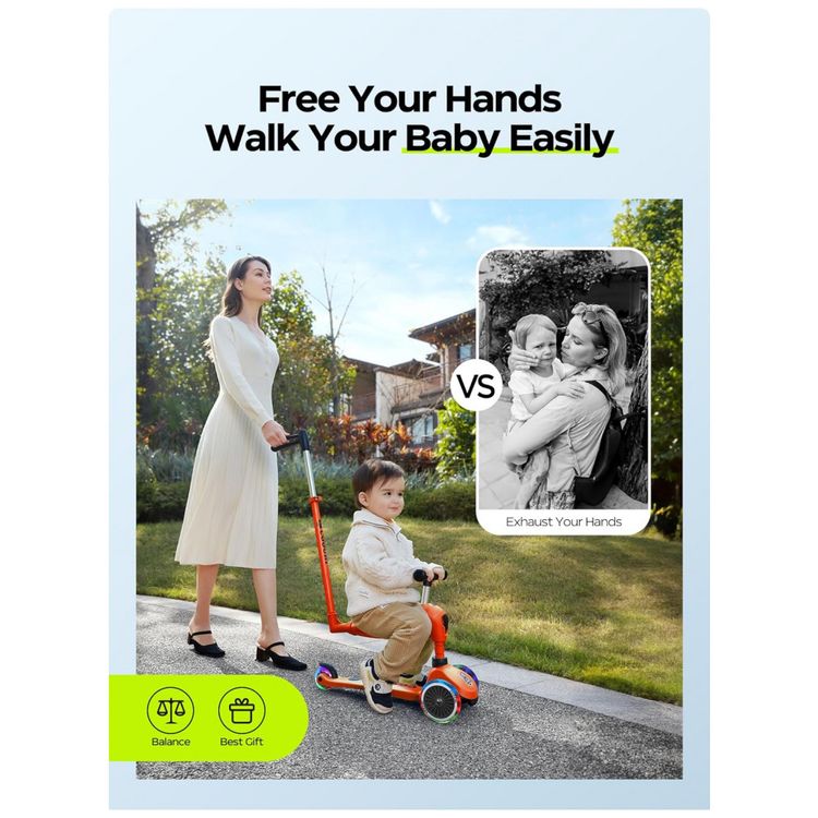 Scooter-Infantil-3-em-1-com-Rodas-Iluminadas-Assento-e-foto-2