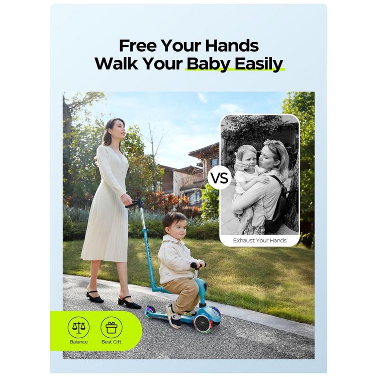 Scooter-Infantil-3-em-1-com-Rodas-Iluminadas-Assento-e-foto-2