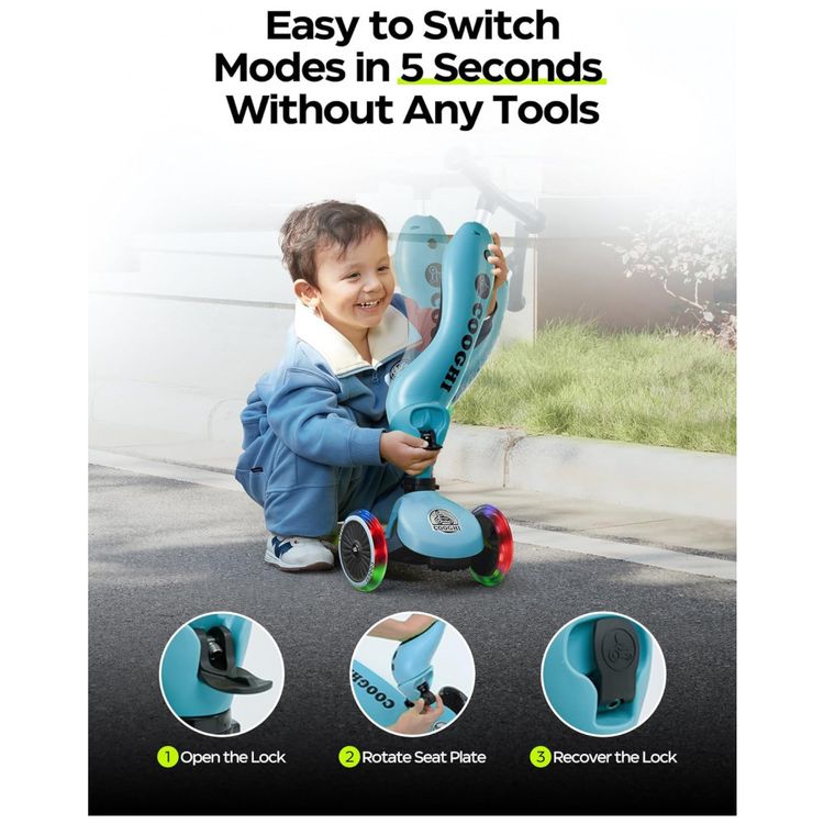Scooter-Infantil-3-em-1-com-Rodas-Iluminadas-Assento-e-foto-4