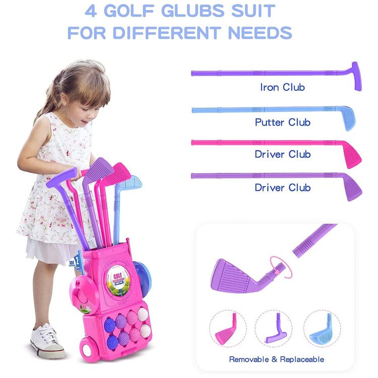 Conjunto-de-Tacos-de-Golfe-Infantil-com-8-Bolas-Tapete-e-foto-2
