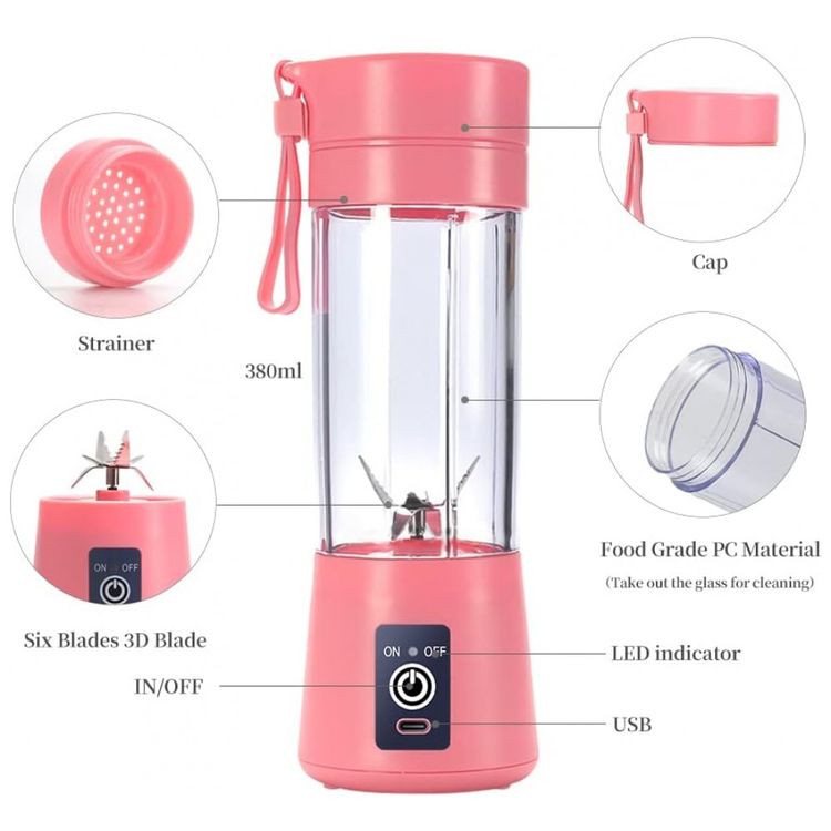 Mini-Liquidificador-Pessoal-Portatil-380mL-Recarregavel-USB-foto-1