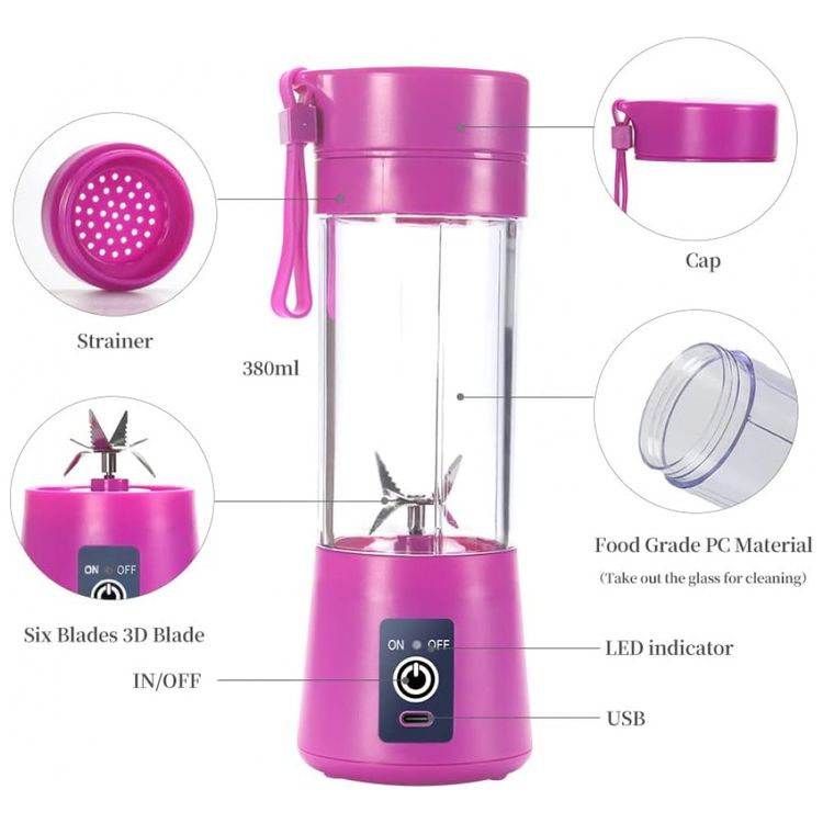 Mini-Liquidificador-Pessoal-Portatil-380mL-Recarregavel-USB-foto-1