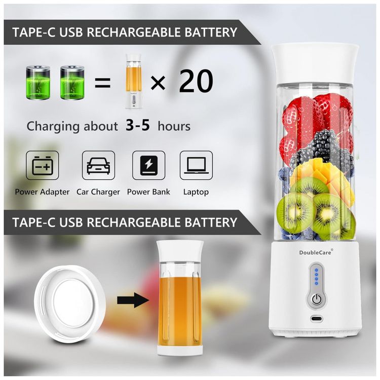 Liquidificador-Pessoal-Portatil-500mL-Recarregavel-USB-e-foto-2