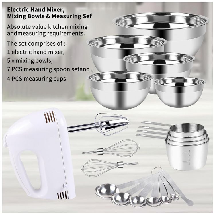Batedeira-Eletrica-com-5-Tigelas-em-Aco-Inox-e-Colheres-foto-5