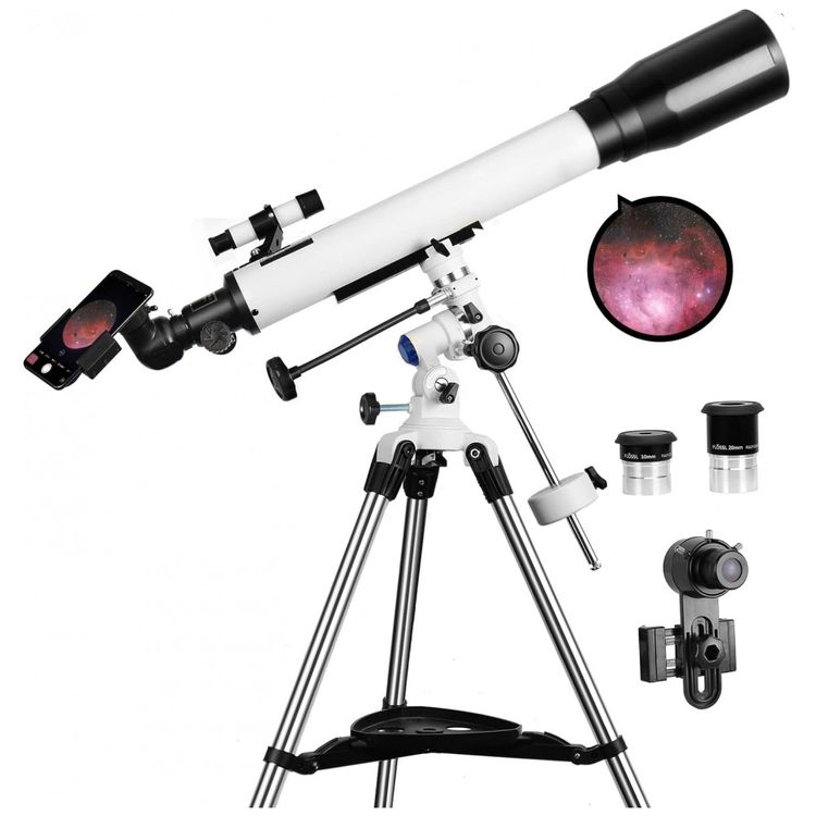 Telescopio-Astronomico-70x-com-Montagem-EQ-2-Oculares-e-foto-0