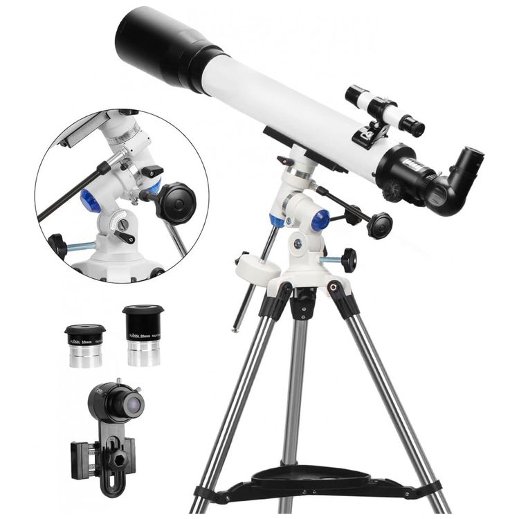 Telescopio-Astronomico-70x-com-Montagem-EQ-2-Oculares-e-foto-1