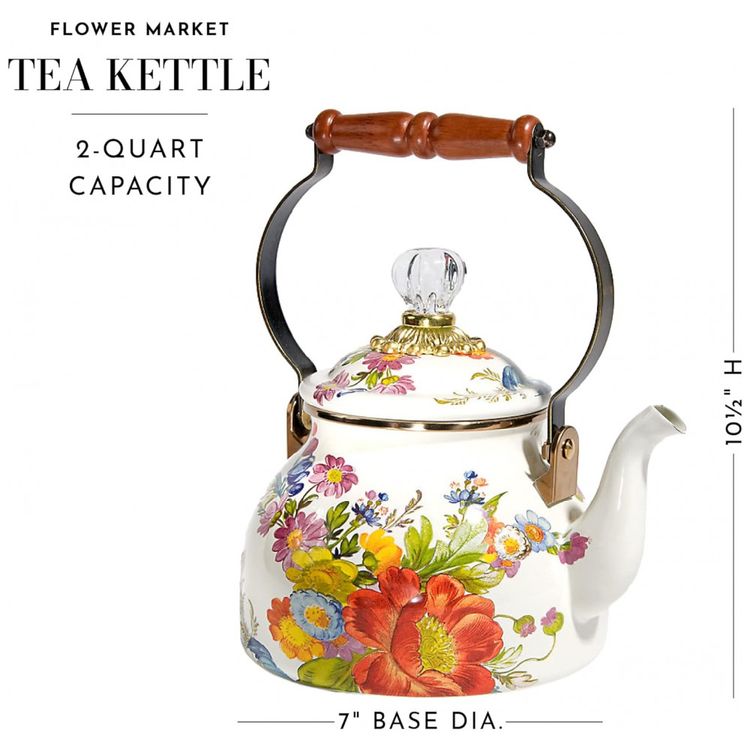 Chaleira-de-Cha-Esmaltada-2-Litros-MacKenzie-Childs-Branca-foto-2
