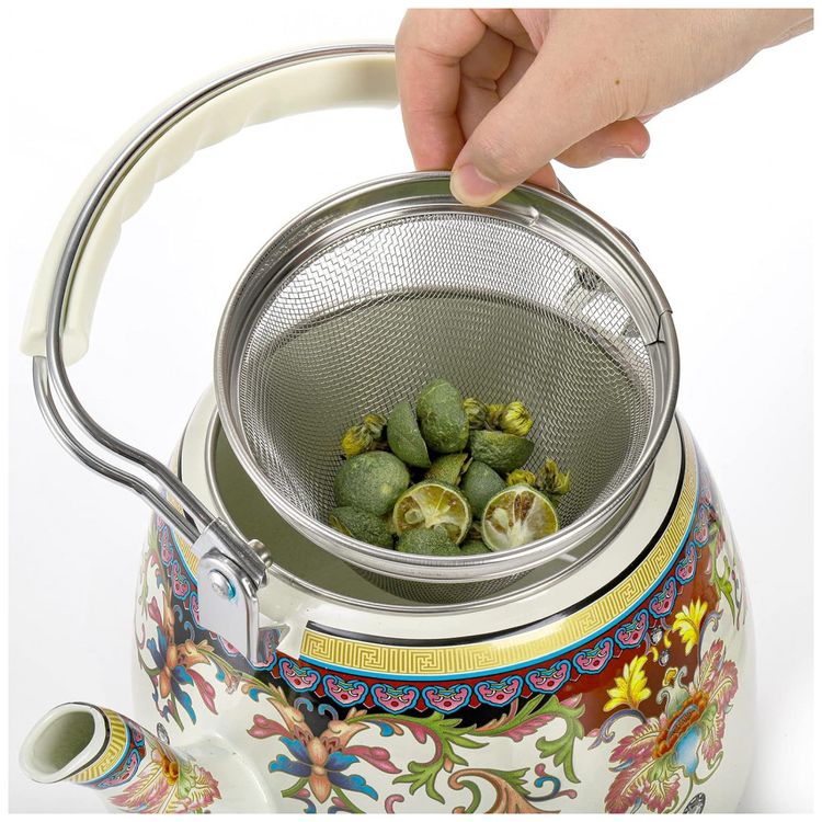 Chaleira-de-Cha-Esmaltada-3.3-Litros-com-Infusor-de-Cha-foto-2