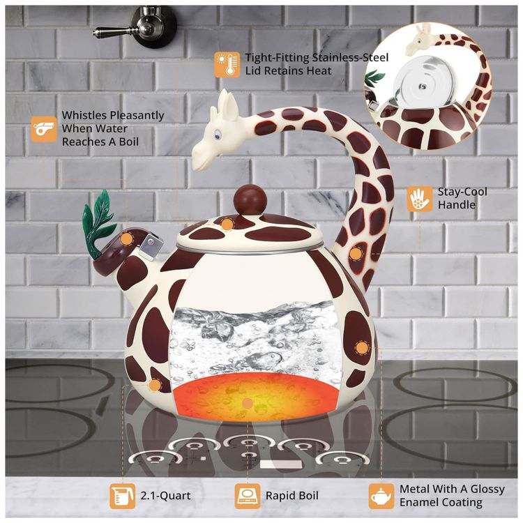 Chaleira-de-Cha-2.1-Litros-em-Esmalte-com-Apito-UP-Girafa-foto-2