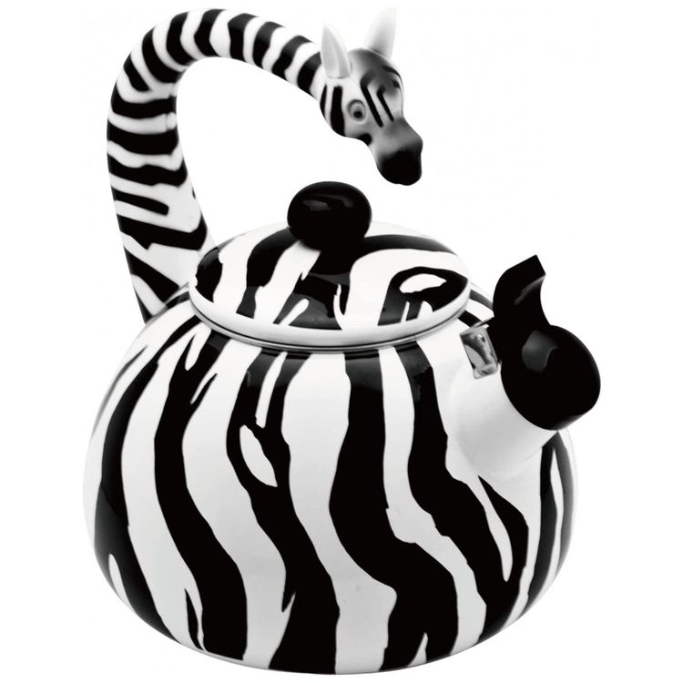 Chaleira-de-Cha-2.1-Litros-em-Esmalte-com-Apito-UP-Zebra-foto-0