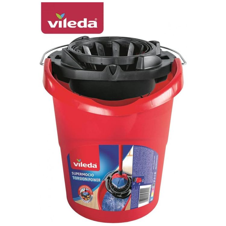 Balde-Mop-Plastico-10L-com-Espremedor-Vermelho-Vileda-foto-2
