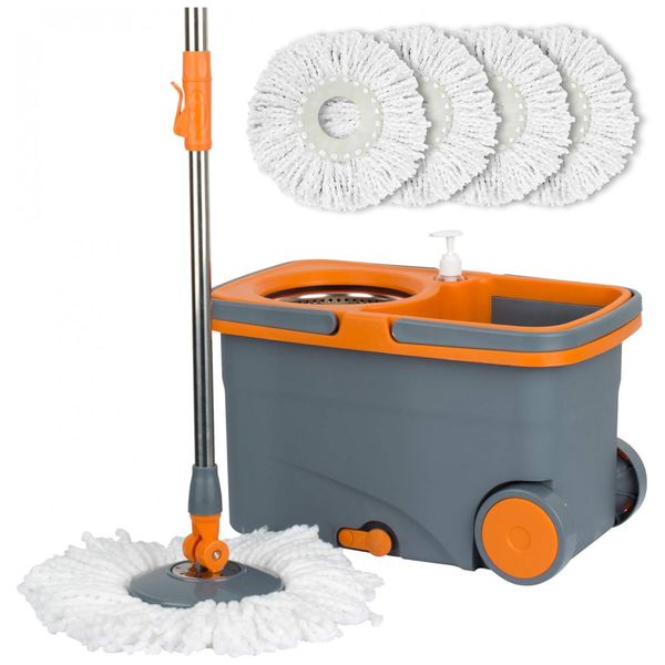 Mop-Giratorio-de-Microfibra-com-Balde-de-Centrifugacao-e-4-foto-0