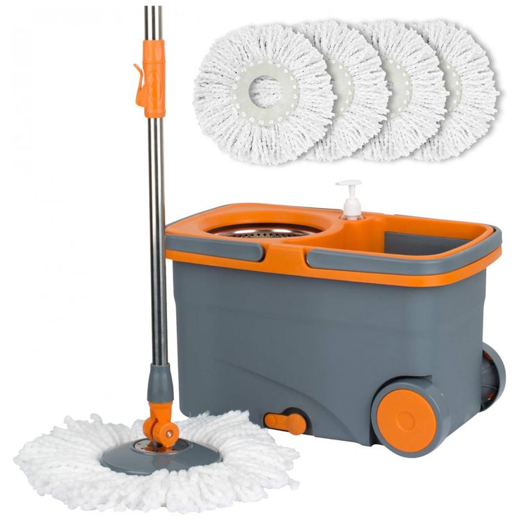 Mop-Giratorio-de-Microfibra-com-Balde-de-Centrifugacao-e-4-foto-0