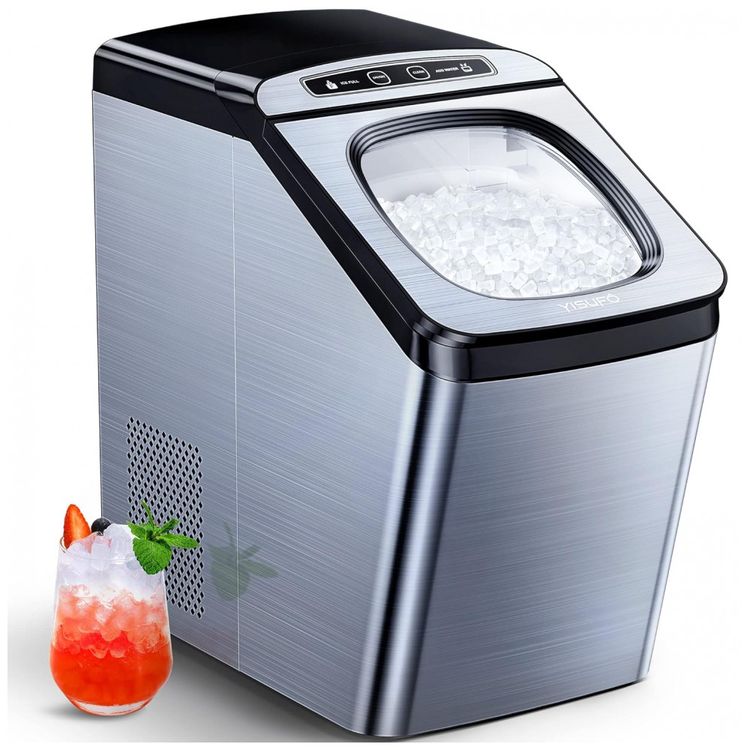 Maquina-de-Gelo-ate-13-kg-em-24H-Portatil-em-Aco-Inoxidavel-foto-0