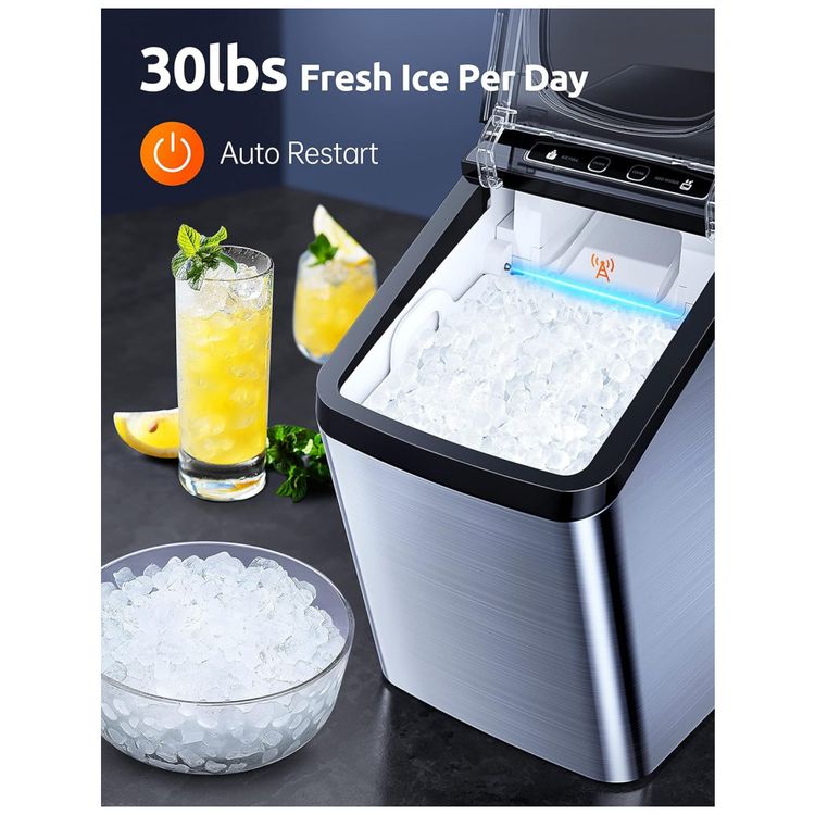 Maquina-de-Gelo-ate-13-kg-em-24H-Portatil-em-Aco-Inoxidavel-foto-2