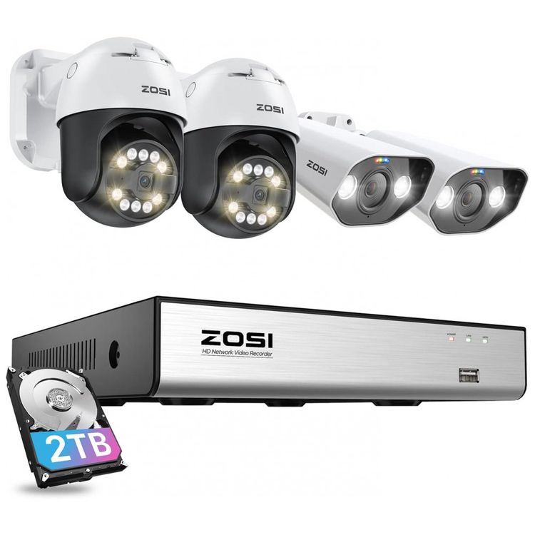 Sistema-de-Camera-de-Seguranca-4K-PoE-8-Canais-NVR-4-Cameras-foto-0