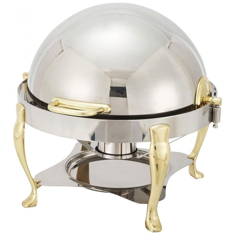 Rechaud-Redondo-6-L-em-Aco-Inoxidavel-com-Detalhes-Dourados-foto-0