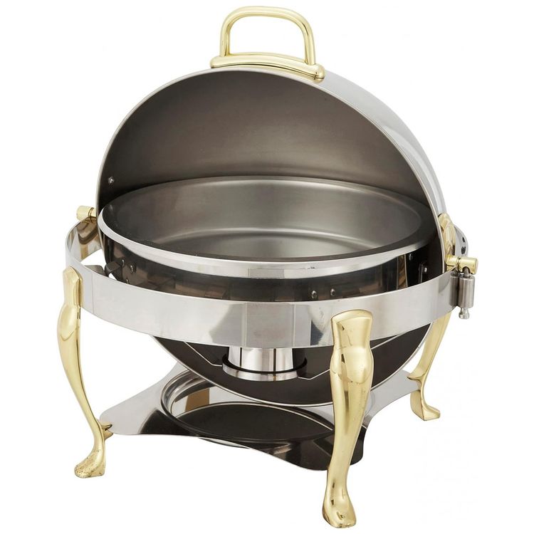 Rechaud-Redondo-6-L-em-Aco-Inoxidavel-com-Detalhes-Dourados-foto-1
