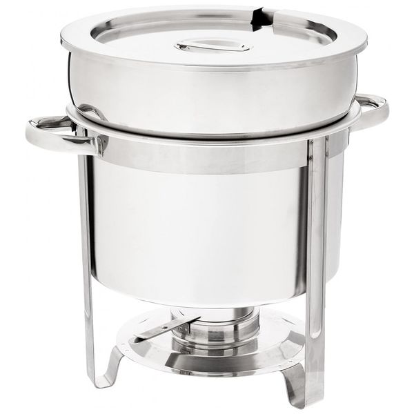 Rechaud-Redondo-5L-em-Aco-Inoxidavel-com-Tampa-e-Queimador-foto-0