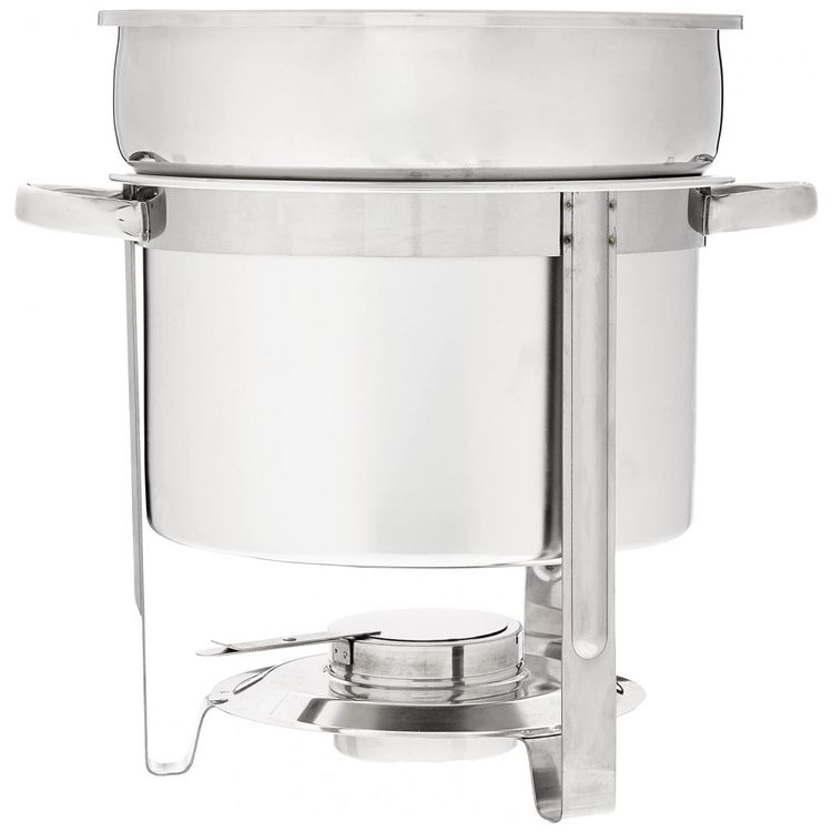 Rechaud-Redondo-5L-em-Aco-Inoxidavel-com-Tampa-e-Queimador-foto-1