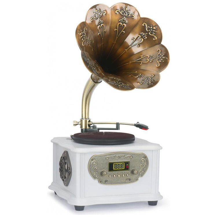 Gramofone-Retro-com-Entrada-USB-AUX-Radio-FM-Bluetooth-e-foto-0